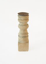 Load image into Gallery viewer, Carved Wooden Candlestick Holder