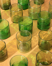 Load image into Gallery viewer, Handblown Olive Tumbler Glass. Shop the range of hand sourced ceramics and glassware by Rebecca Arts online.