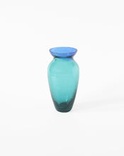Load image into Gallery viewer, Two Tone Vase Glass Vase in turquoise and blue Shop the range of hand sourced ceramics and glassware by Rebecca Arts online.
