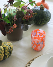 Load image into Gallery viewer, Orange Mixed Floral Murano Tumbler
