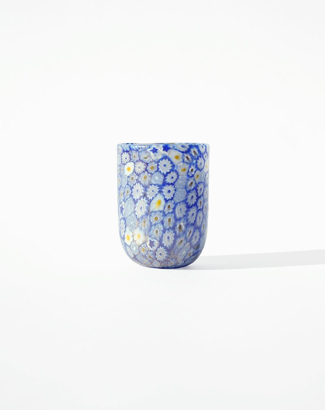 Mixed Murrine Murano Tumbler in Blue. Shop the range of Murano tumblers hand sourced by Rebecca Arts online.