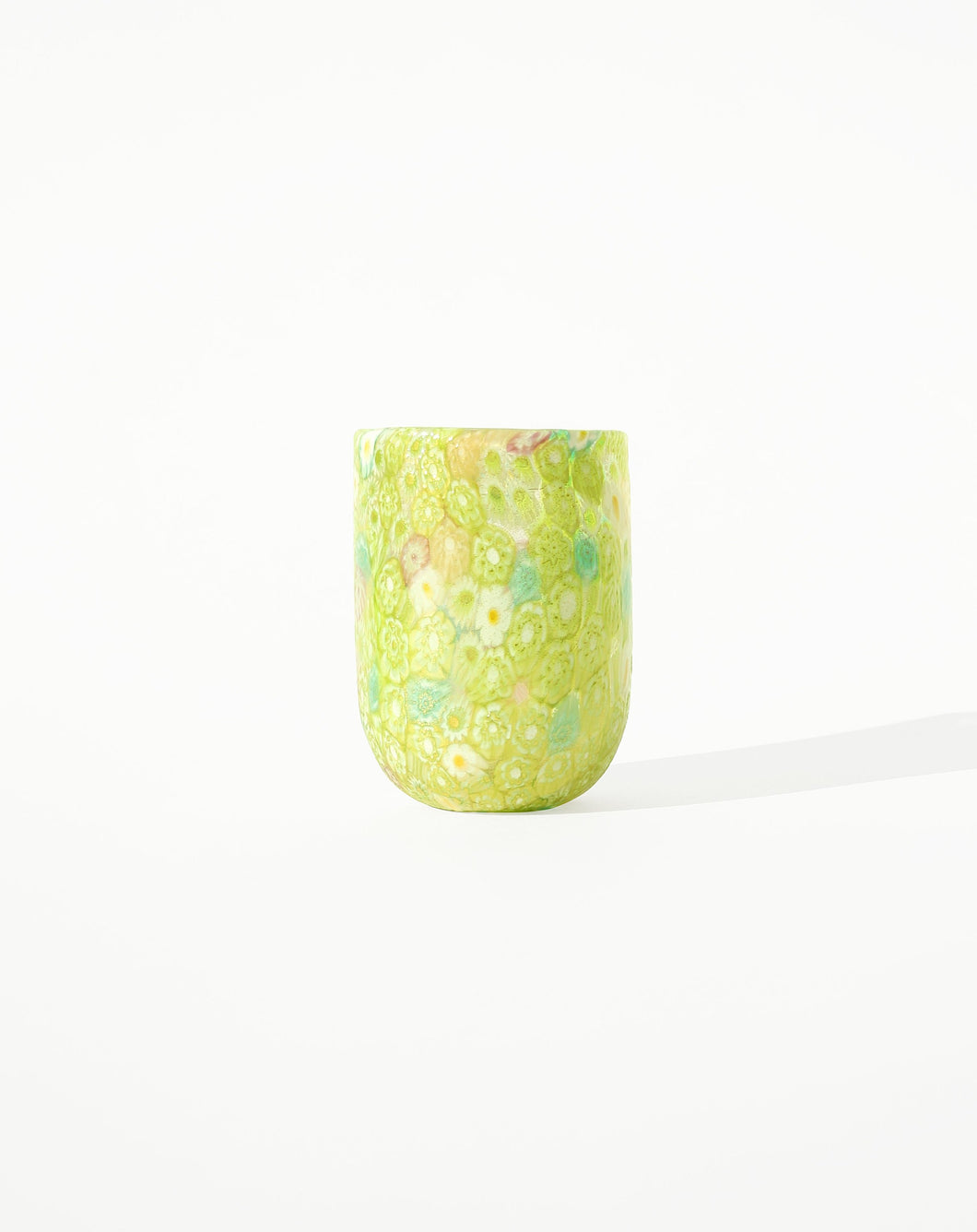 Green Mixed Floral Murano Tumbler