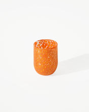 Load image into Gallery viewer, Floral Murano Tumbler in orange. Shop the range of Murano tumblers hand sourced by Rebecca Arts online.
