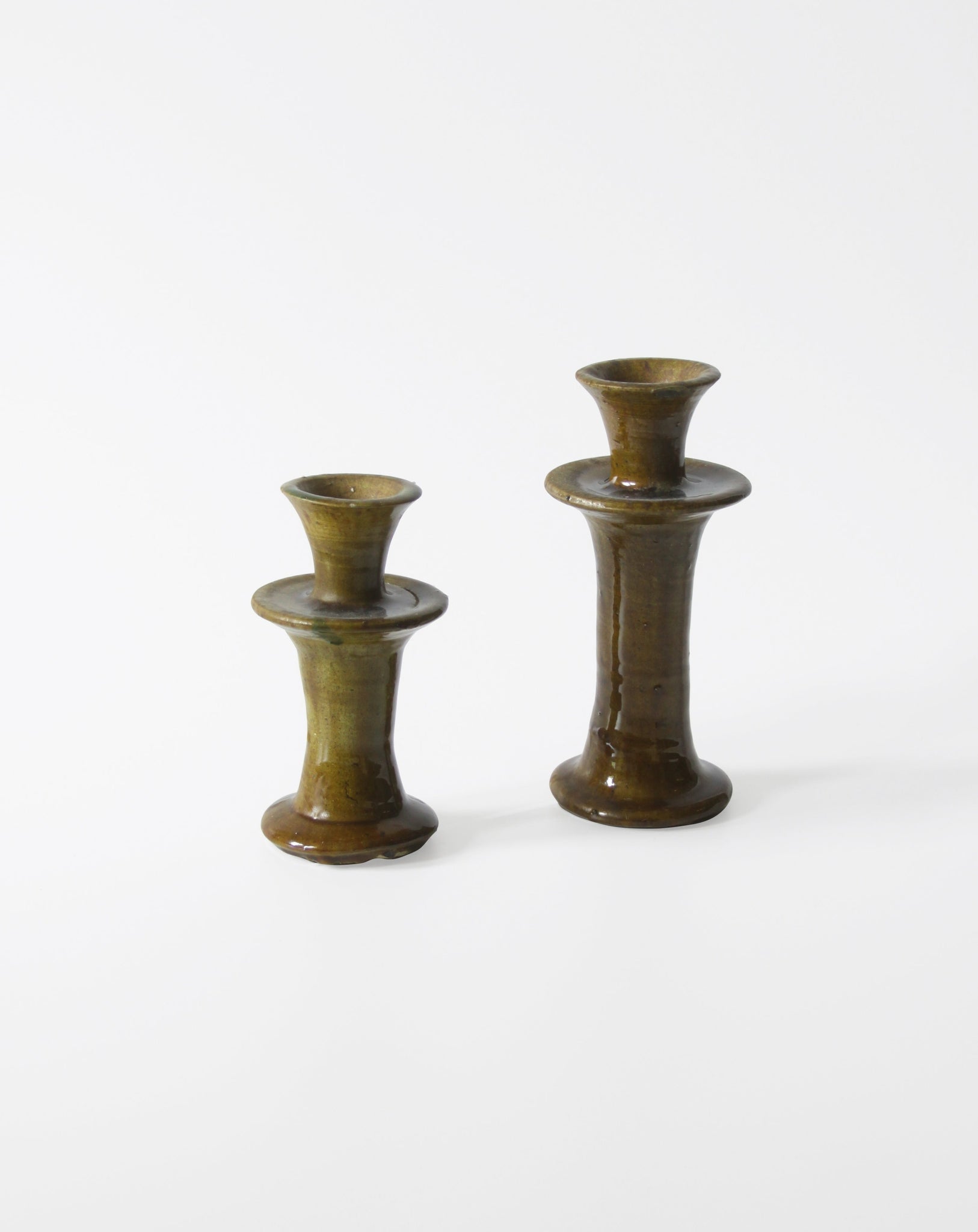 Pair of Moroccan Tamegroute Candlestick Holders
