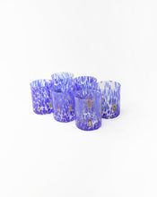Load image into Gallery viewer, Murano tumbler in blue with a speckled design. Shop the range of Murano tumblers hand sourced by Rebecca Arts online.
