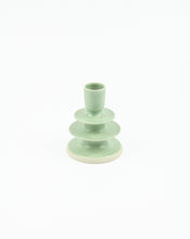 Load image into Gallery viewer, Green Tiered Candlestick Holder by Izzy Letty. Shop the range of hand sourced ceramics and glassware by Rebecca Arts online.
