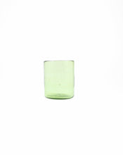 Load image into Gallery viewer, Handblown Light Green Tumbler Glass. Shop the range of hand sourced ceramics and glassware by Rebecca Arts online.
