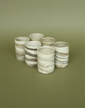 Load image into Gallery viewer, Off White Ceramic Neriage Tumbler by Sam Andrew. Shop the range of hand sourced ceramics and glassware by Rebecca Arts online.
